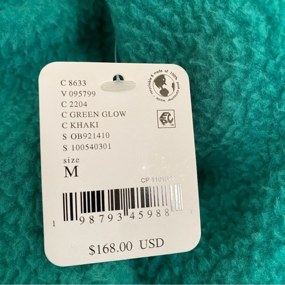 NWT Free People Movement Hit The Slopes Fleece Jacket Green Glow Medium